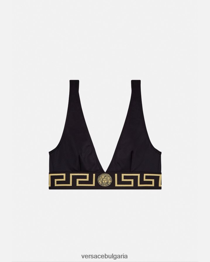 Жени Versace гръцка граница на бикини N0824Z1152 черен бельо и плажно облекло