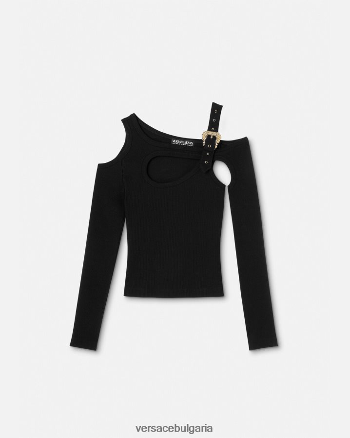 Жени Versace горна част с барокова катарама N0824Z2147 черен облекло
