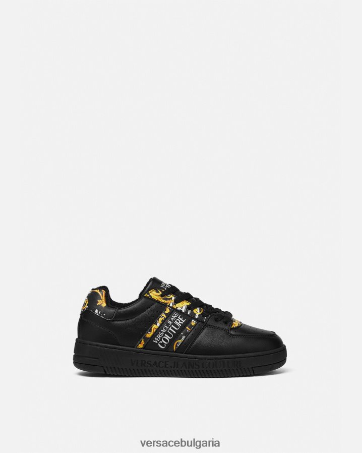 Жени Versace лого четка couture meyssa маратонки N0824Z2296 черно и златно обувка