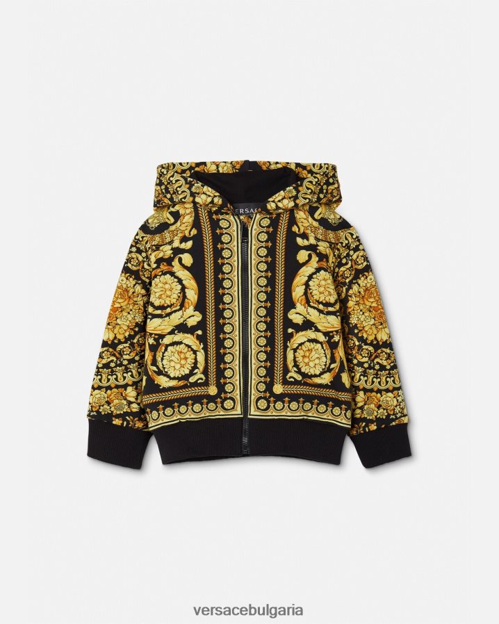 деца Versace бебешка качулка с цип бароко N0824Z1893 печат облекло