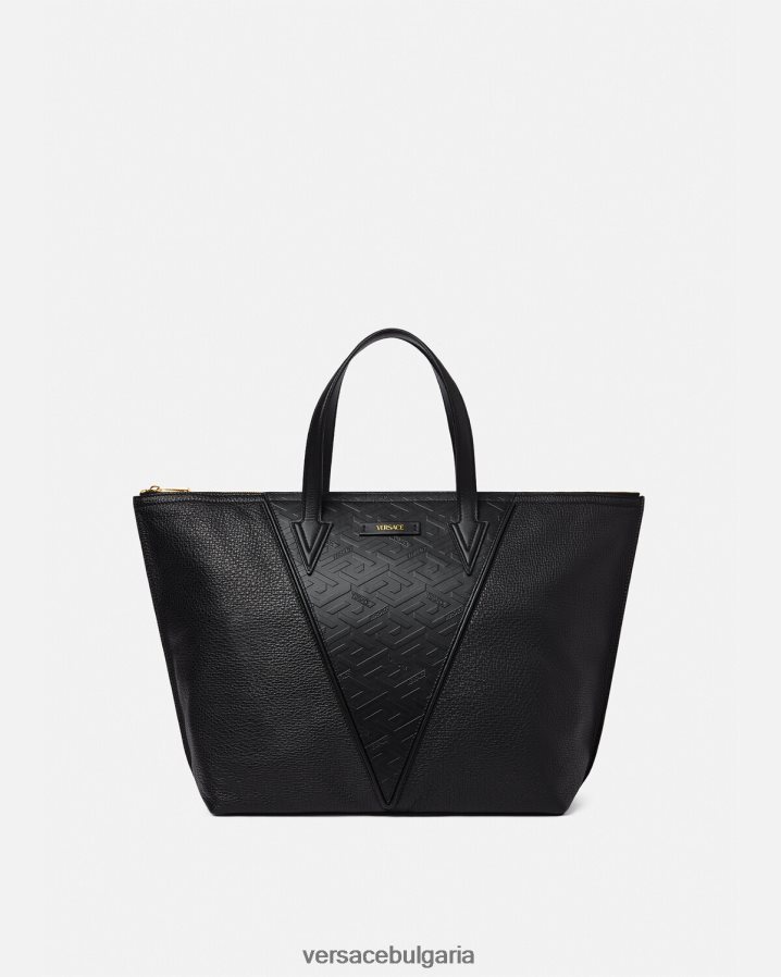 мъже Versace чанта v гръцки подпис N0824Z1490 черен чанти