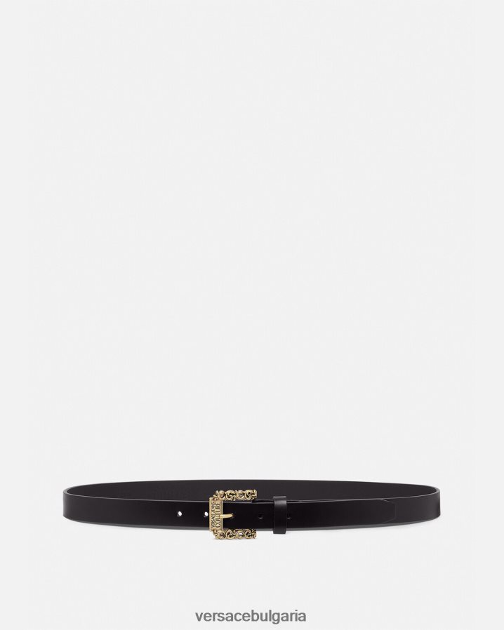 мъже Versace бароков тънък атомен колан N0824Z2482 черен аксесоари