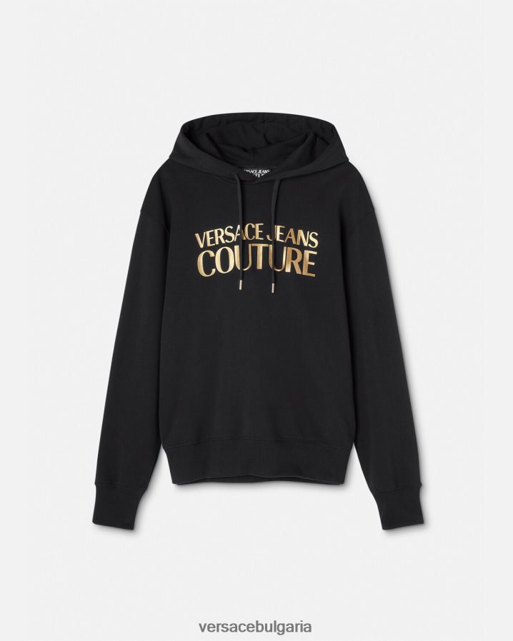 мъже Versace качулка с лого N0824Z2362 черно и златно облекло