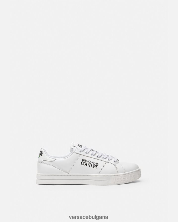 мъже Versace маратонки с лого Court 88 N0824Z2469 бяло обувка