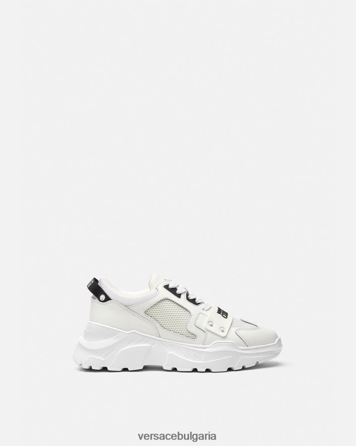 мъже Versace маратонки с лого на Speedtrack N0824Z2449 бяло обувка